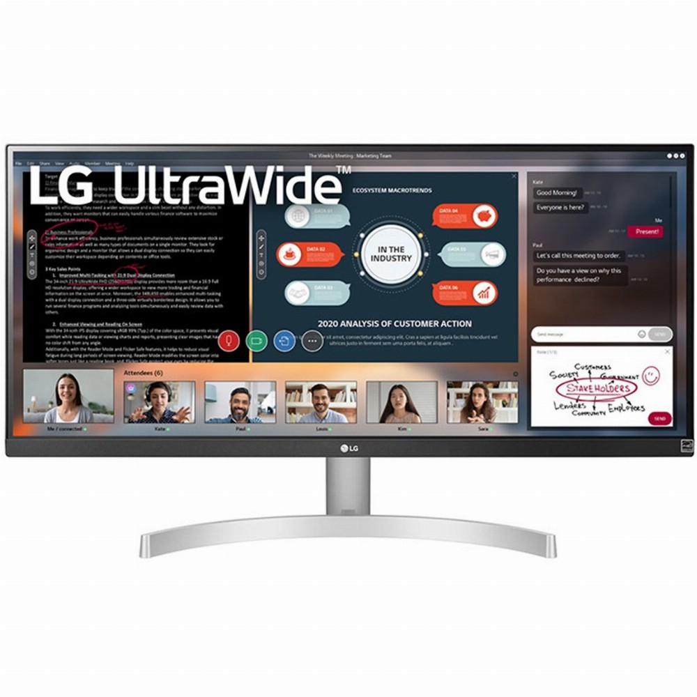 LG 29WN600-W, 73,7 cm (29 Zoll), 2560 x 1080 Pixel, UltraWide Full HD, LED, 5 ms, Silber