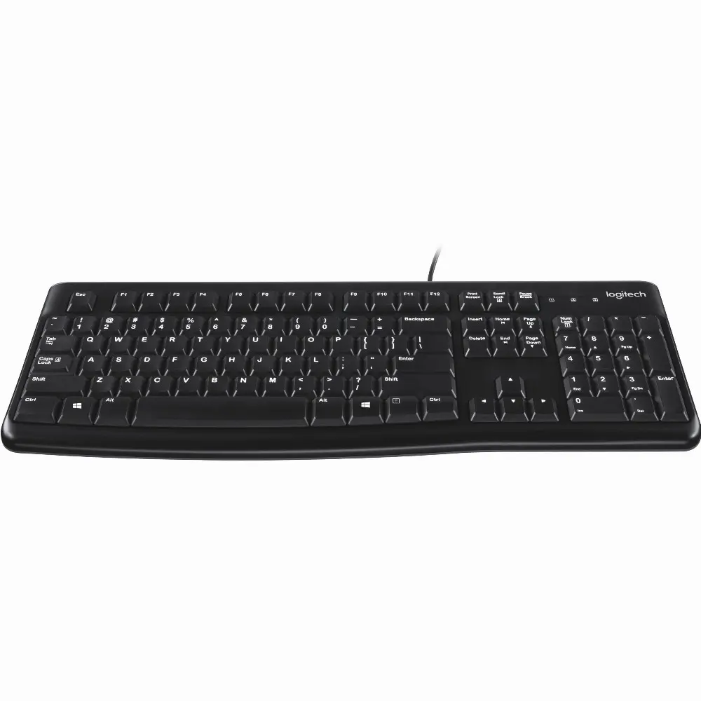 Logitech Keyboard K120 for Business, Volle Größe (100%), Kabelgebunden, USB, QWERTY, Schwarz