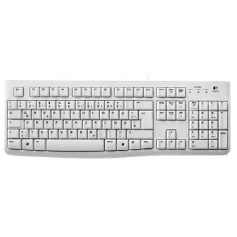 Logitech Keyboard K120 for Business, Volle Größe (100%), Kabelgebunden, USB, QWERTZ, Weiß