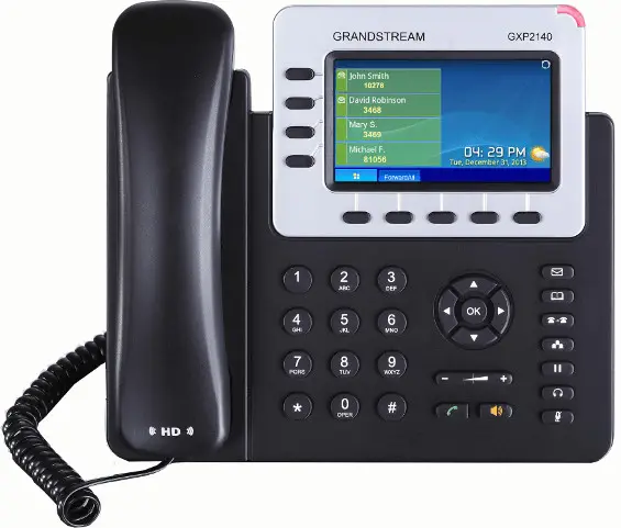 Grandstream GXP2140 Telefon mit 4 Leitungen, HD, VoIP, Gigabit, Bluetooth, PoE,