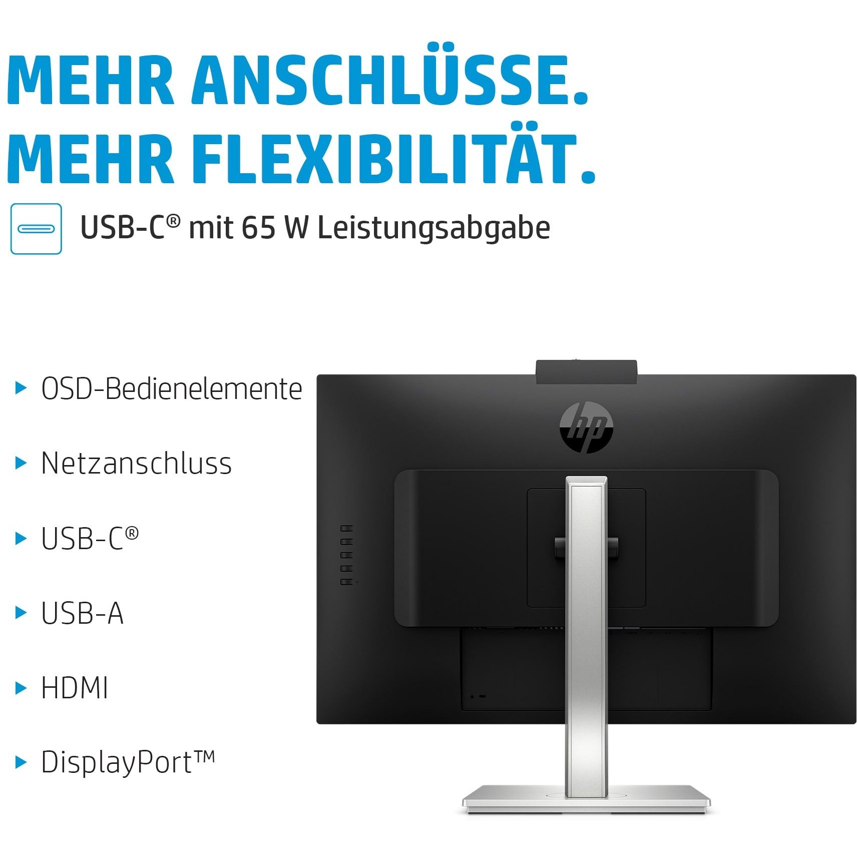 HP E-Series E27m G4 QHD USB-C-Konferenzmonitor, 68,6 cm (27 Zoll), 2560 x 1440 Pixel, Quad HD, 5 ms, Schwarz