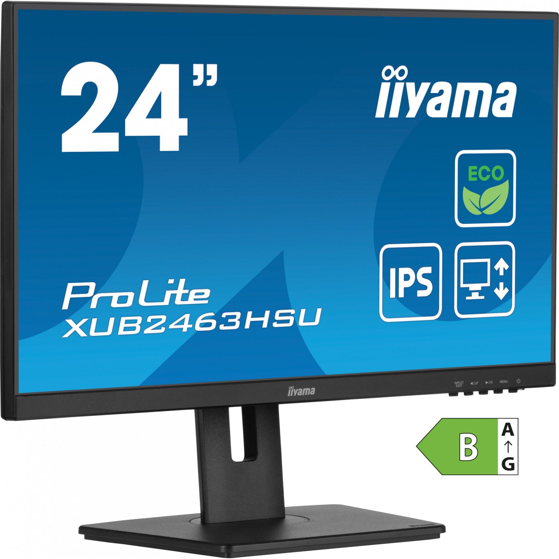iiyama ProLite XUB2463HSU-B1, 61 cm (24 Zoll), 1920 x 1080 Pixel, Full HD, LED, 3 ms, Schwarz