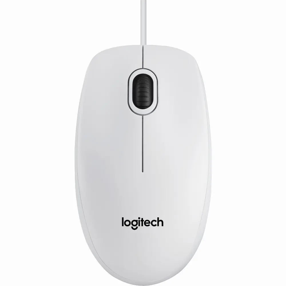 Logitech B100, Beidhändig, Optisch, USB Typ-A, 800 DPI, Weiß