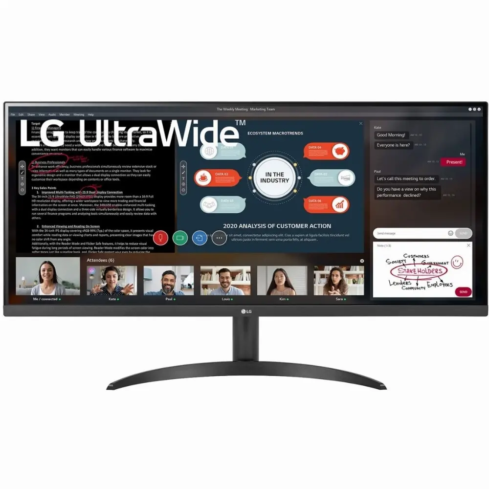 LG 34WP500-B, 86,4 cm (34 Zoll), 2560 x 1080 Pixel, UltraWide Full HD, LED, 5 ms, Schwarz