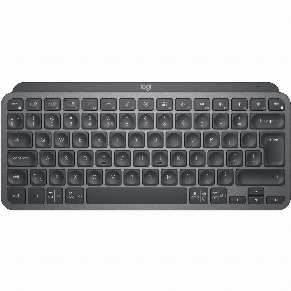 Logitech MX Keys Mini Minimalist Wireless Illuminated Keyboard, Mini, RF Wireless + Bluetooth, QWERTZ, LED, Graphit