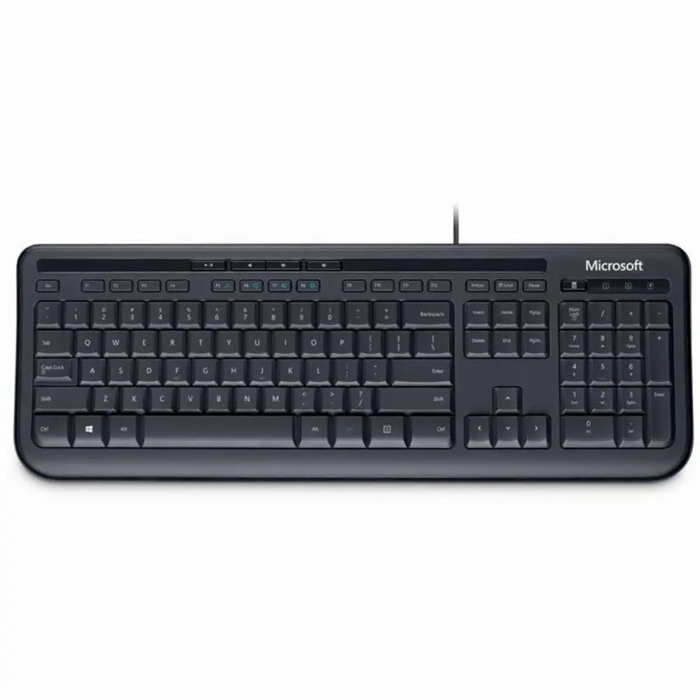 Microsoft Wired Keyboard 600, DE, Verkabelt, USB, QWERTZ, Schwarz