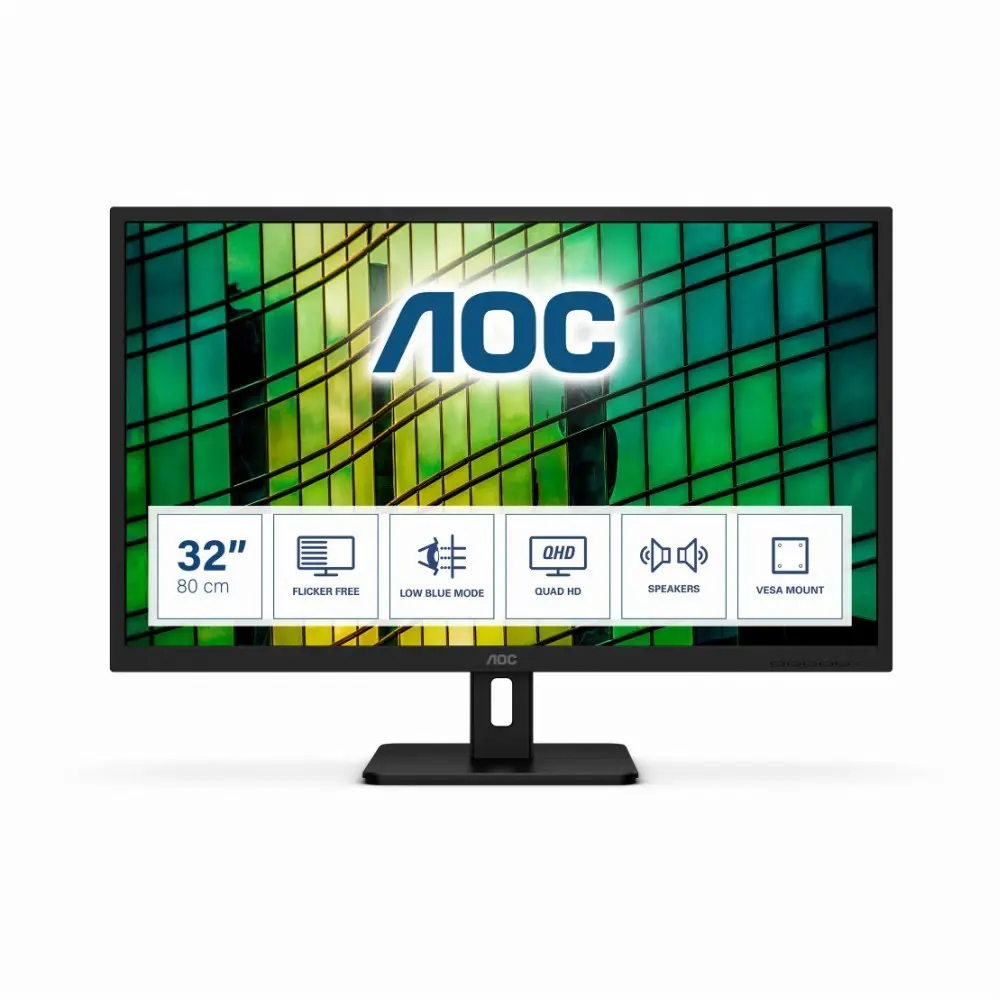 AOC E2 Q32E2N, 80 cm (31.5 Zoll), 2560 x 1440 Pixel, Quad HD, LED, 4 ms, Schwarz