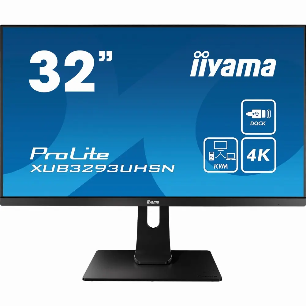 iiyama ProLite XUB3293UHSN-B1, 80 cm (31.5 Zoll), 3840 x 2160 Pixel, 4K Ultra HD, LED, 4 ms, Grau