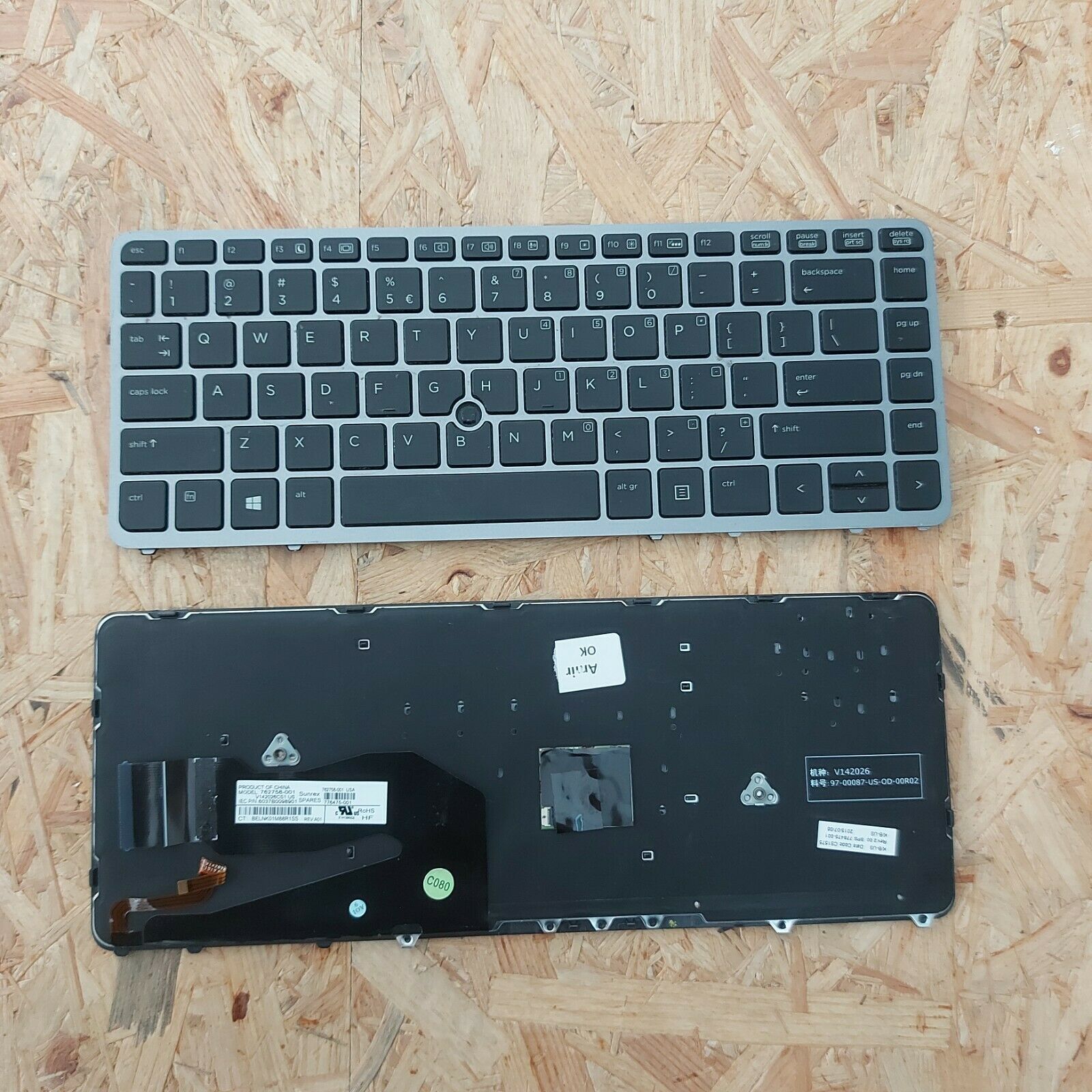 HP EliteBook Tastatur US Layout Hintergrundbeleuchtung Backlight  840 850 G1/G2 heller Rahmen Kopie