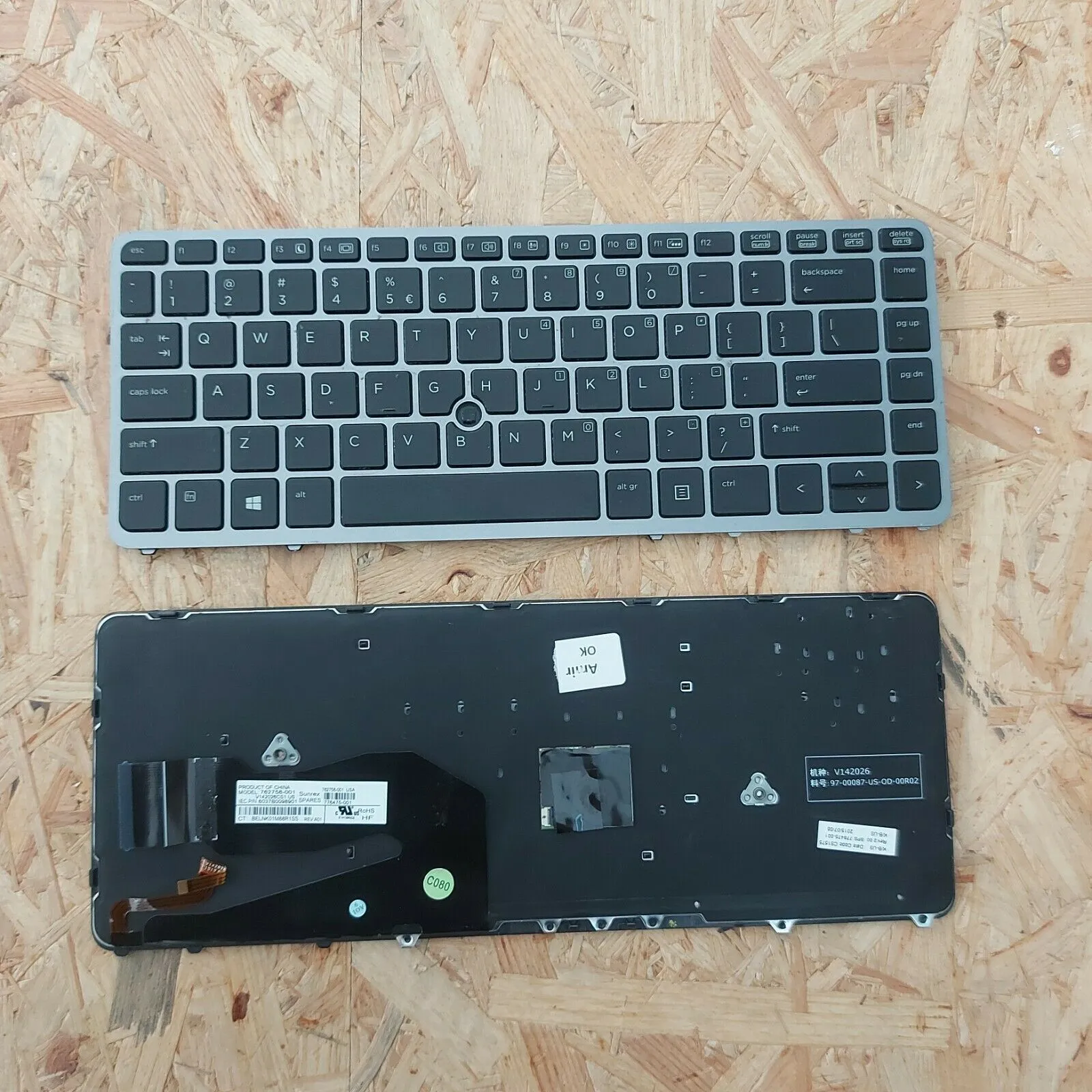 HP EliteBook Tastatur US Layout Hintergrundbeleuchtung Backlight  840 850 G1/G2 heller Rahmen