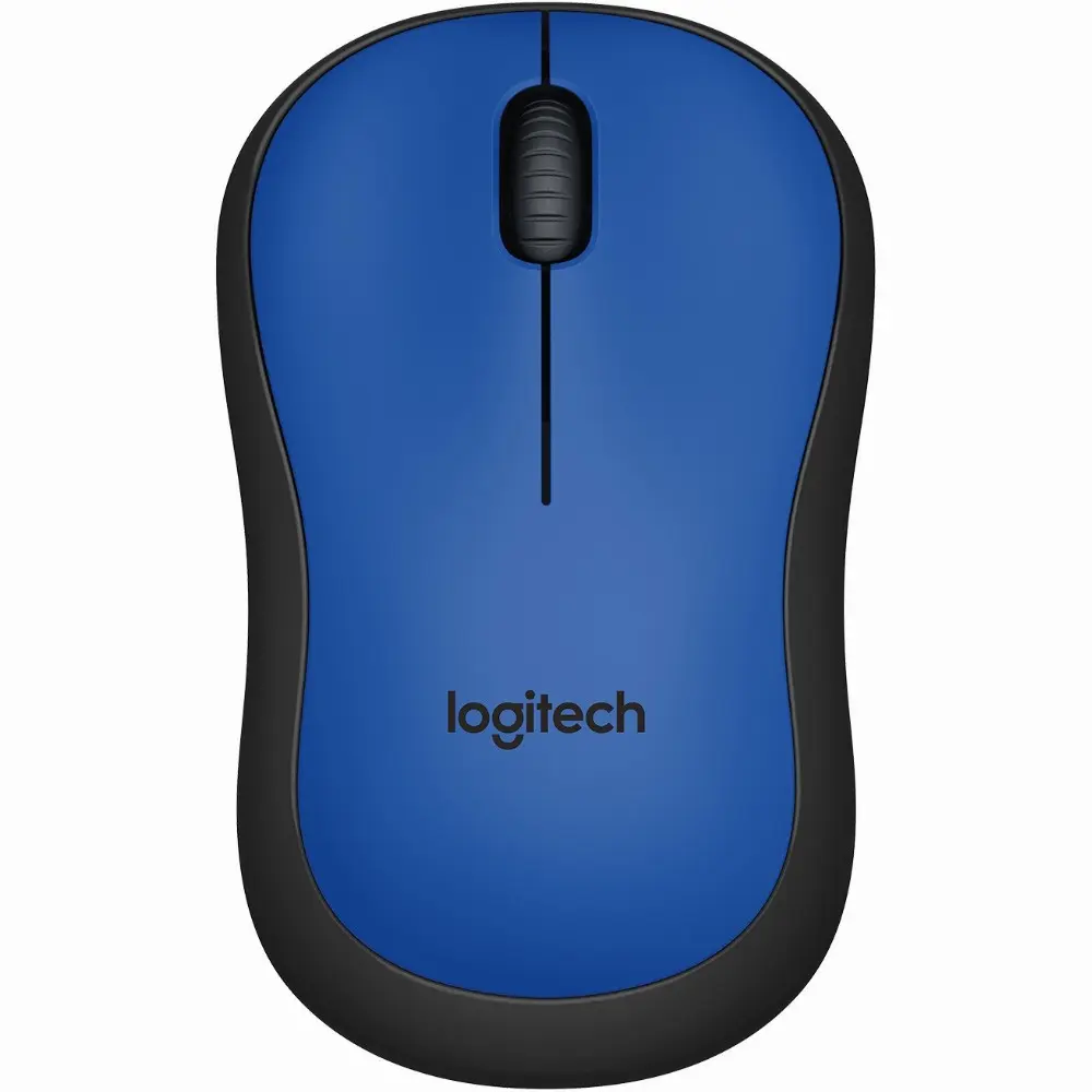 Logitech M220 Silent, Beidhändig, Optisch, RF Wireless, 1000 DPI, Schwarz, Blau