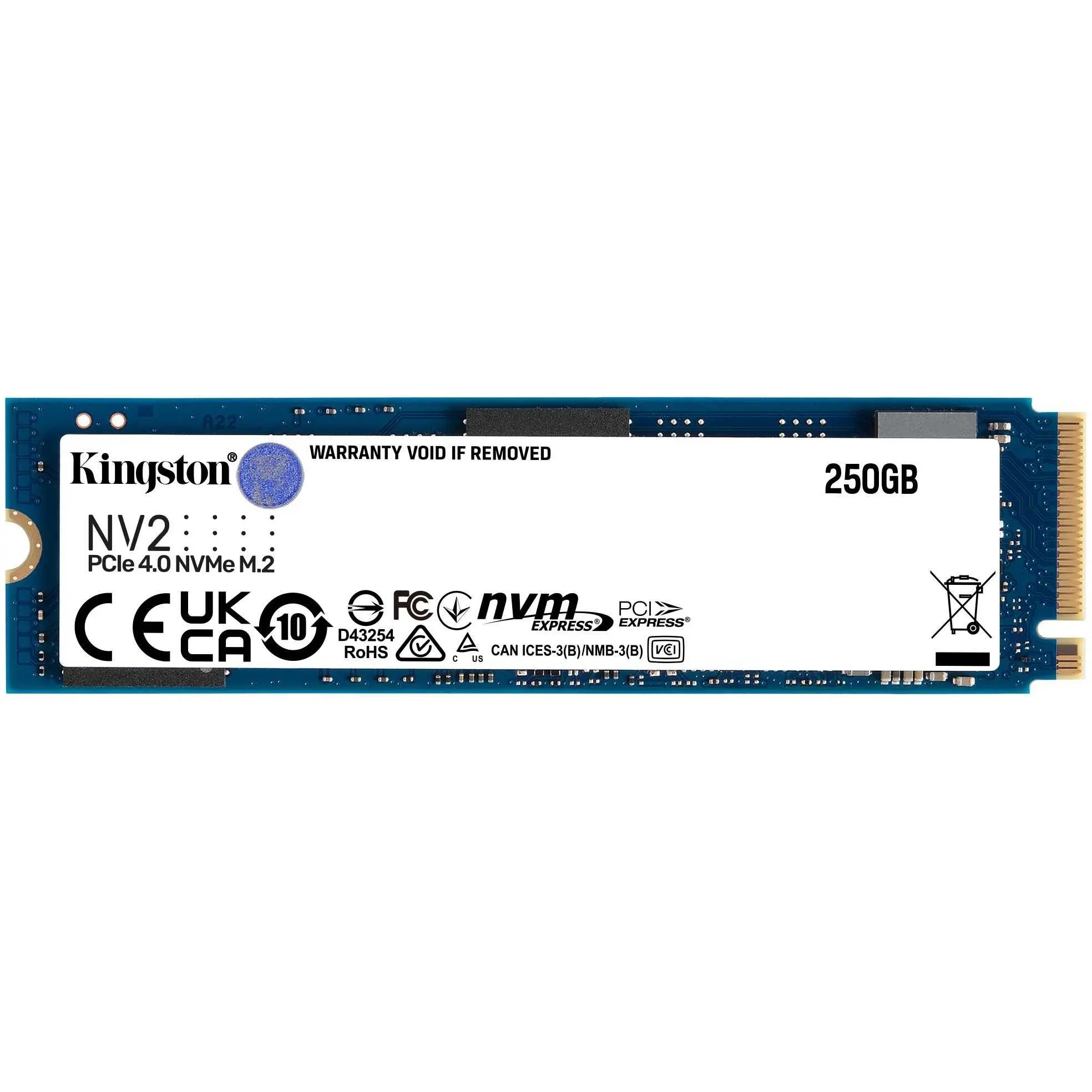 Kingston Technology 250G NV2 M.2 2280 PCIe 4.0 NVMe SSD, 250 GB, M.2, 3000 MB/s