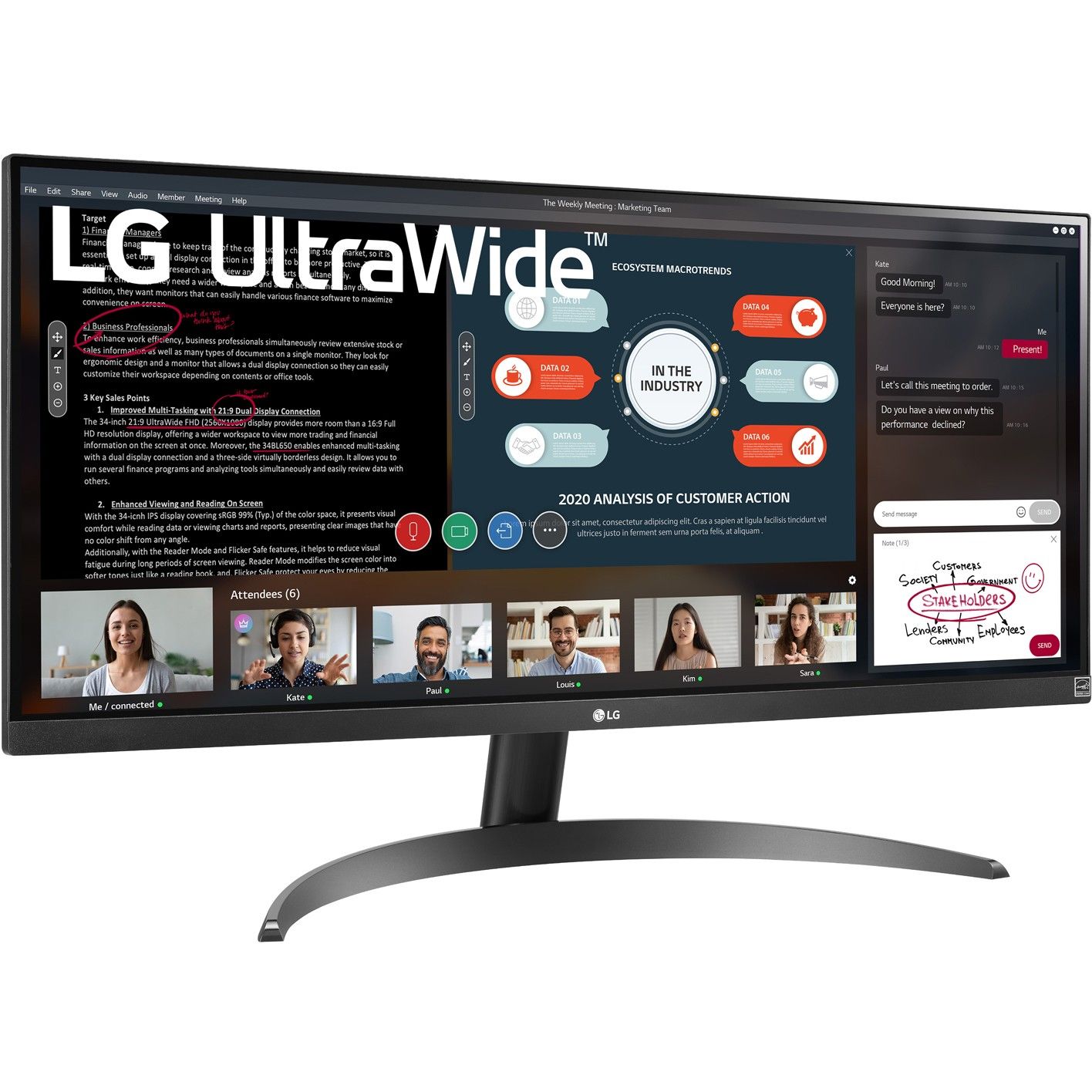 LG 29WP500-B, 73,7 cm (29 Zoll), 2560 x 1080 Pixel, UltraWide Full HD, LED, 5 ms, Schwarz