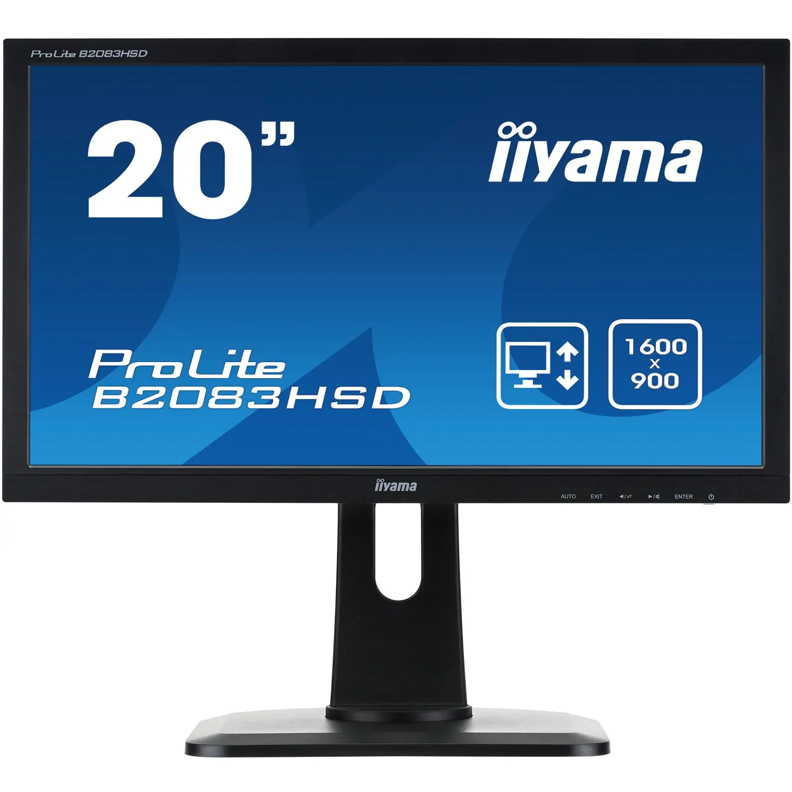 iiyama ProLite B2083HSD-B1, 49,5 cm (19.5 Zoll), 1600 x 900 Pixel, HD+, LED, 5 ms, Schwarz