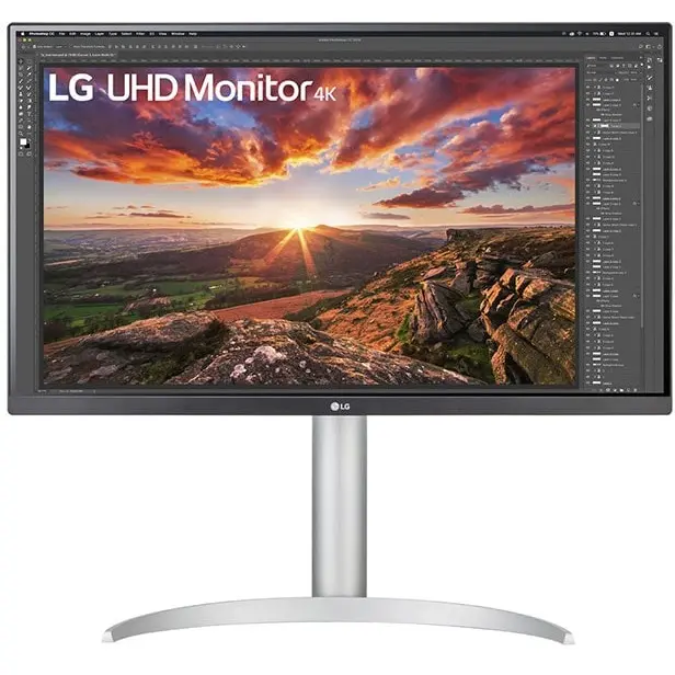 LG 27UP850N-W, 68,6 cm (27 Zoll), 3840 x 2160 Pixel, 4K Ultra HD, LED, 5 ms, Silber, Schwarz