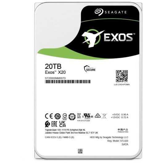Seagate Enterprise Exos X20, 3.5 Zoll), 20 TB, 7200 RPM