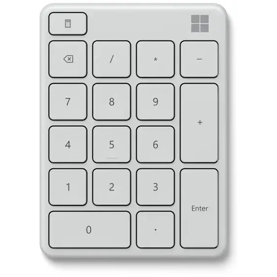 Microsoft Number Pad, Bluetooth, 18, Universal, Weiß