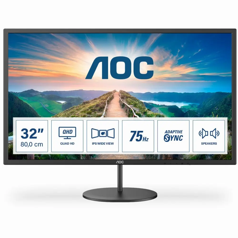 AOC V4 Q32V4, 80 cm (31.5 Zoll), 2560 x 1440 Pixel, 2K Ultra HD, LED, 4 ms, Schwarz