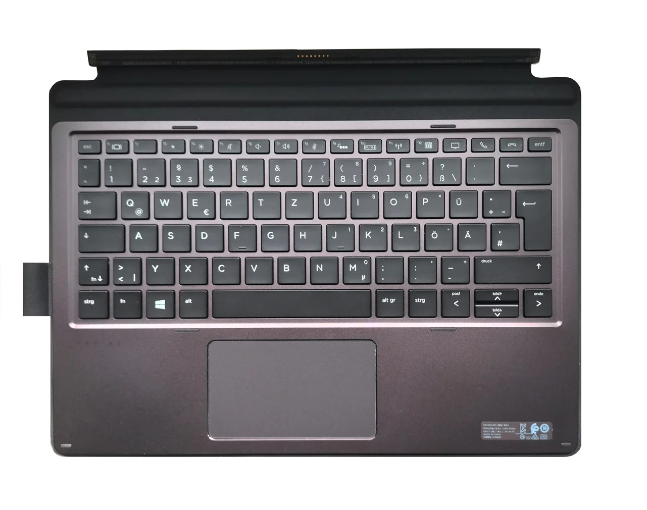HP Pro x2 612 g2 Grau & Schwarz Portable Tablet Ersatztastatur - FRU: HSN-DO6K